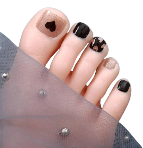 Beauty - Nails - toes - black heart sticker