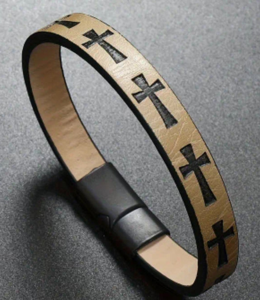 Jewellery - Unisex - bracelet - brown Cross