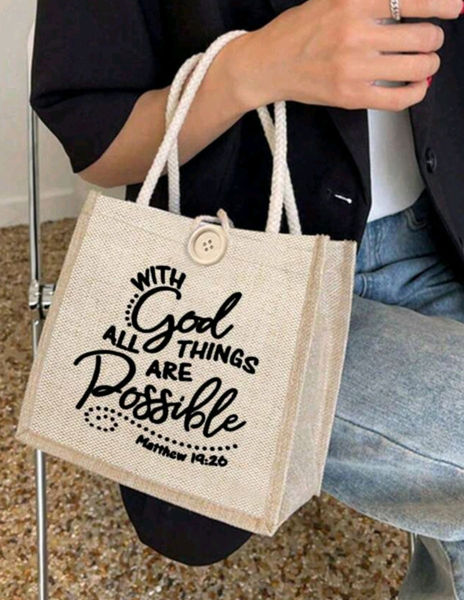 Bag - Tote - with God all things are possible