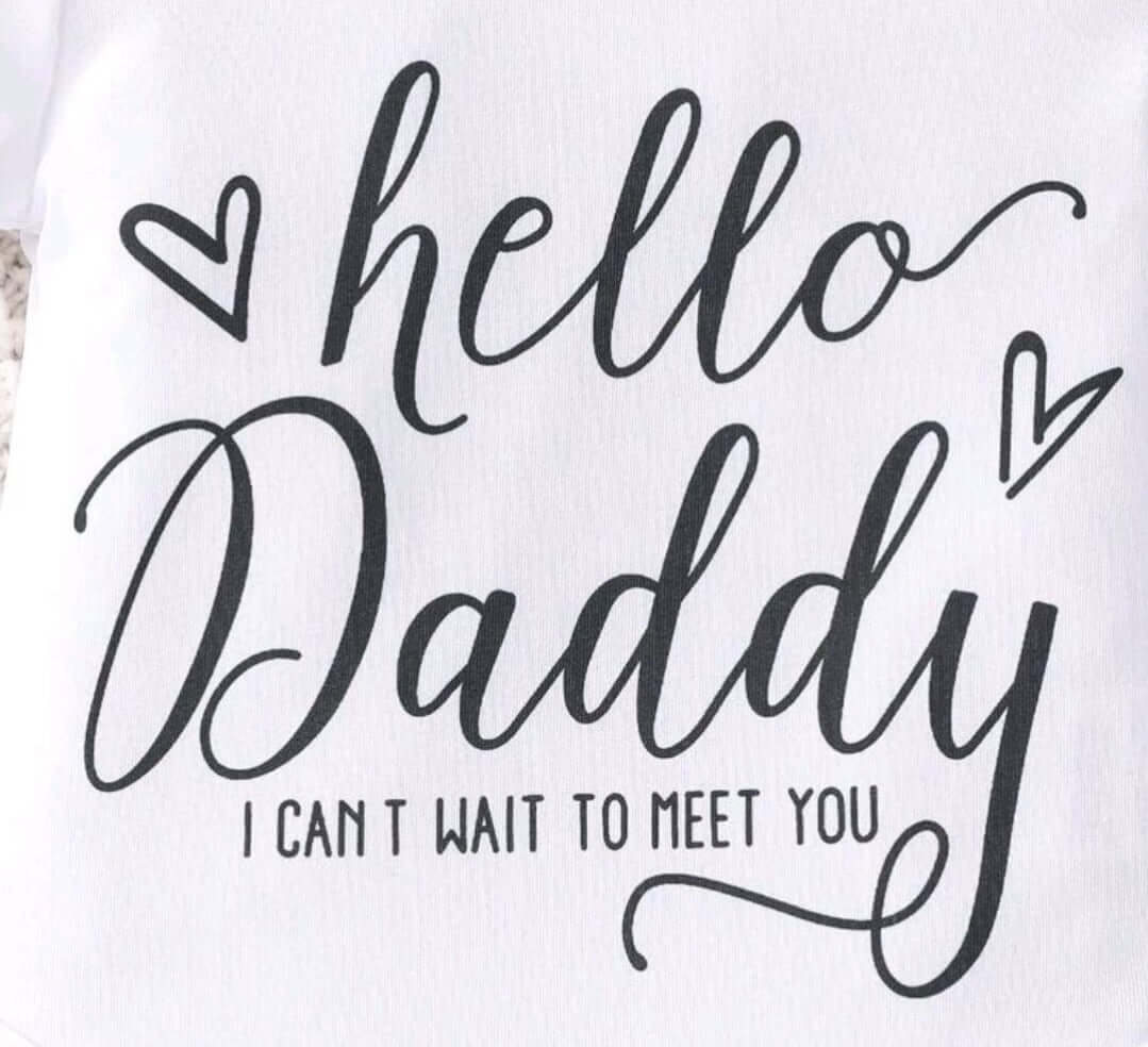 newborn baby announcement bodysuit 3-6 months hello daddy