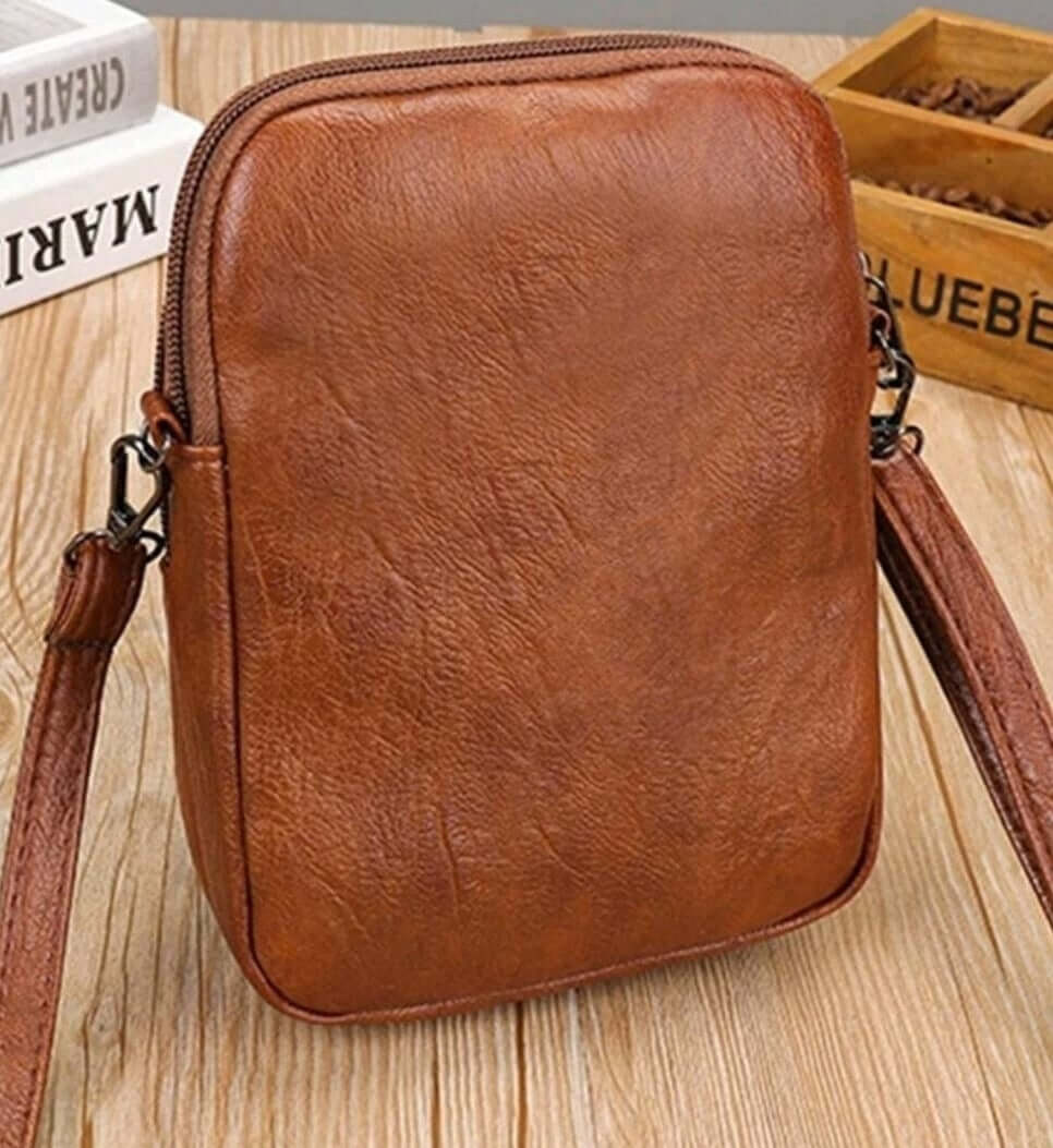 soft leather tan shoulder crossbody bag