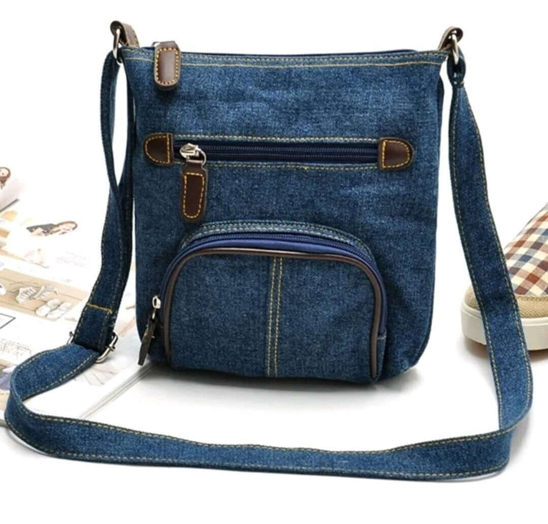 quirky dark denim shoulder crossbody