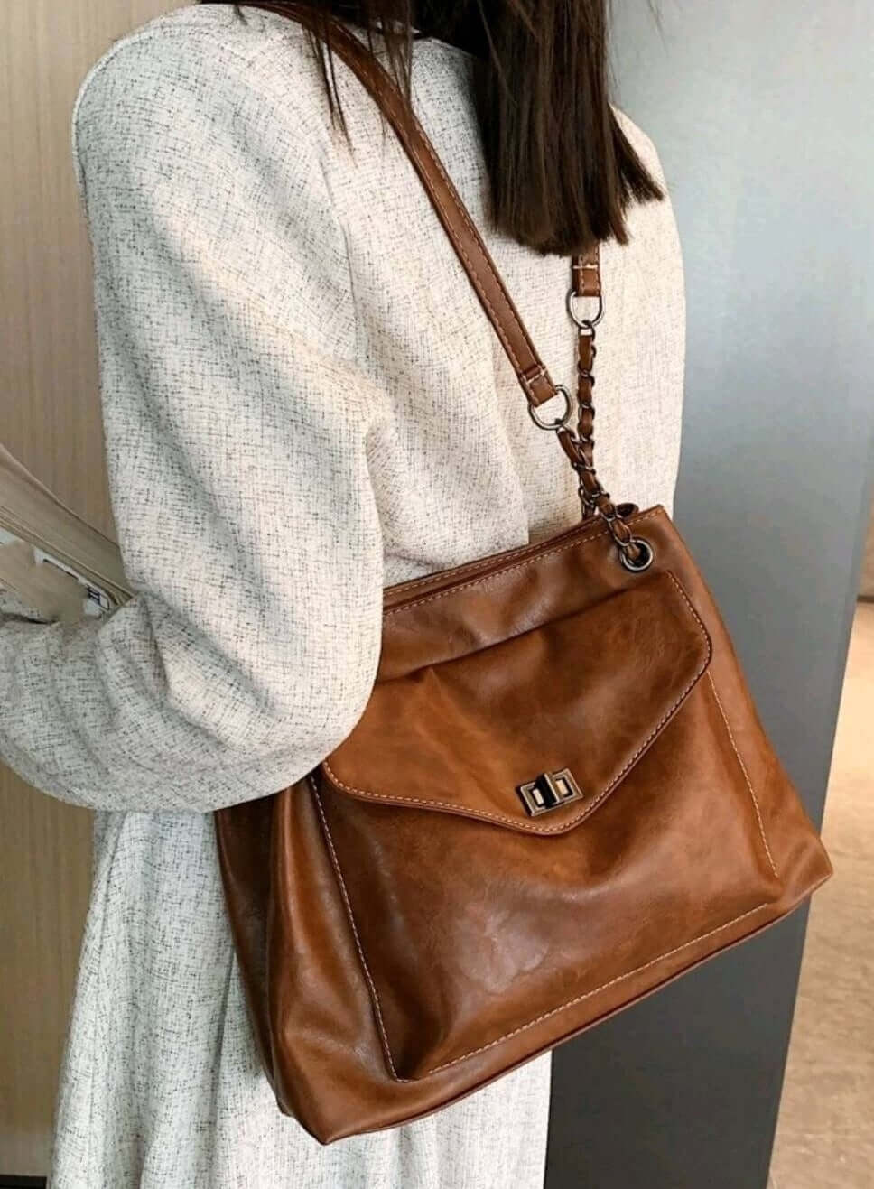 luxury tan leather quirky shoulder bag