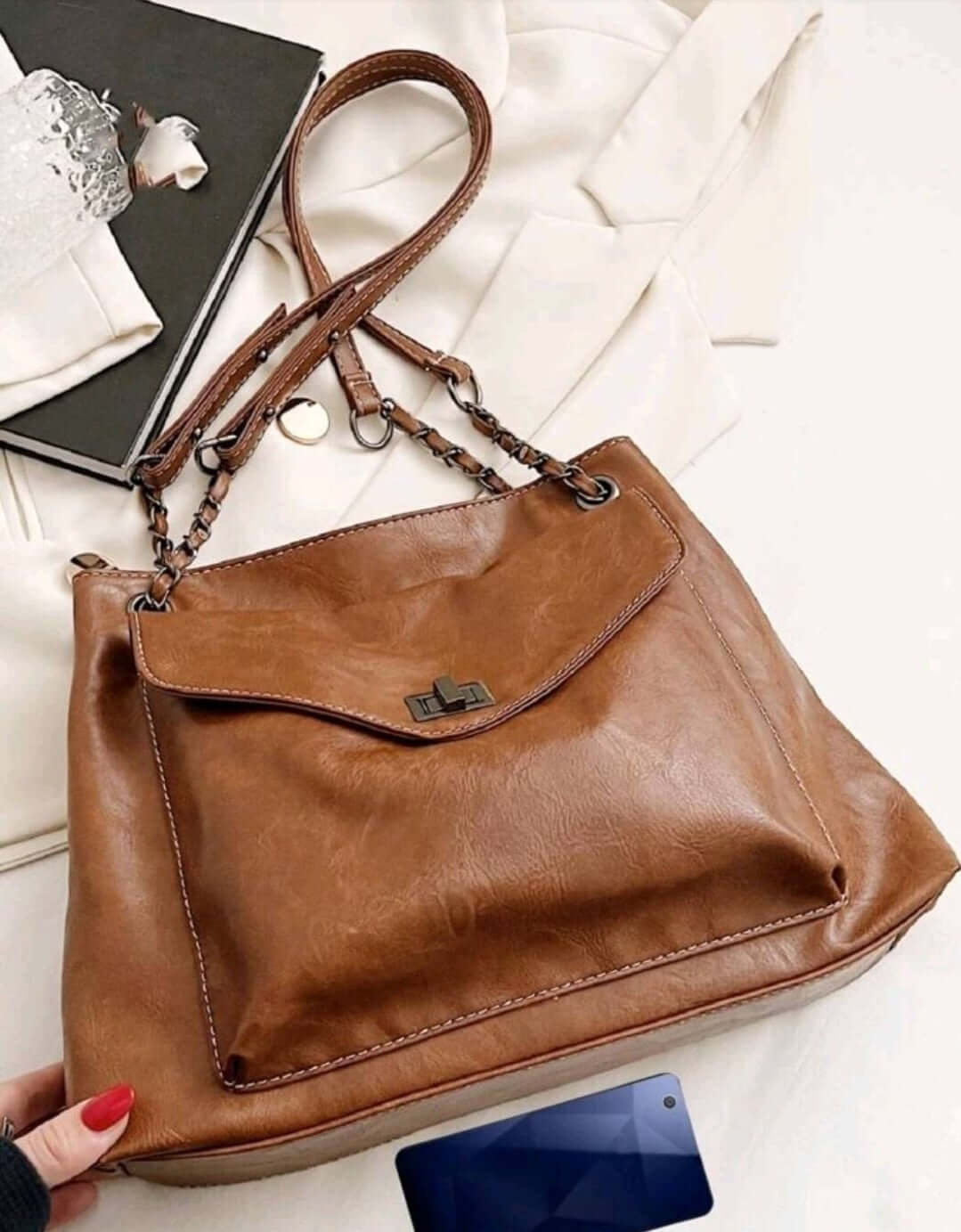 luxury tan leather quirky shoulder bag