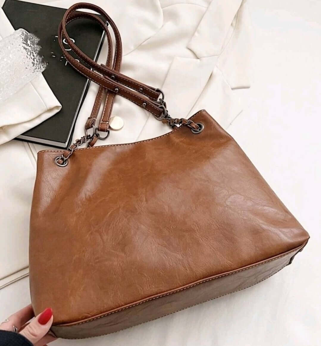 luxury tan leather quirky shoulder bag