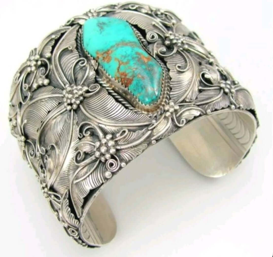 turquoise metal cuff bangle