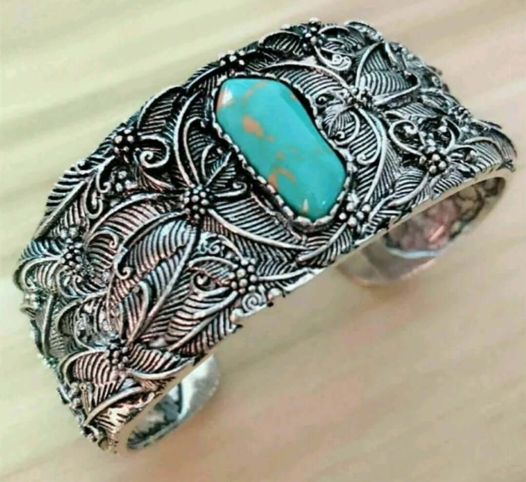turquoise metal cuff bangle
