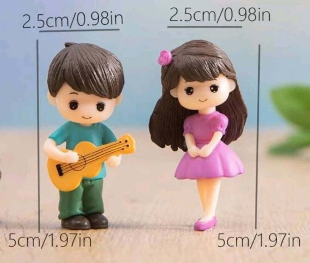 cute couple guitar cake topper