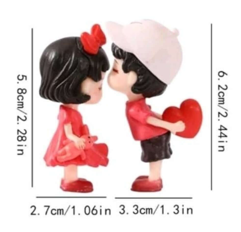 cute kissing couple resin cake topper