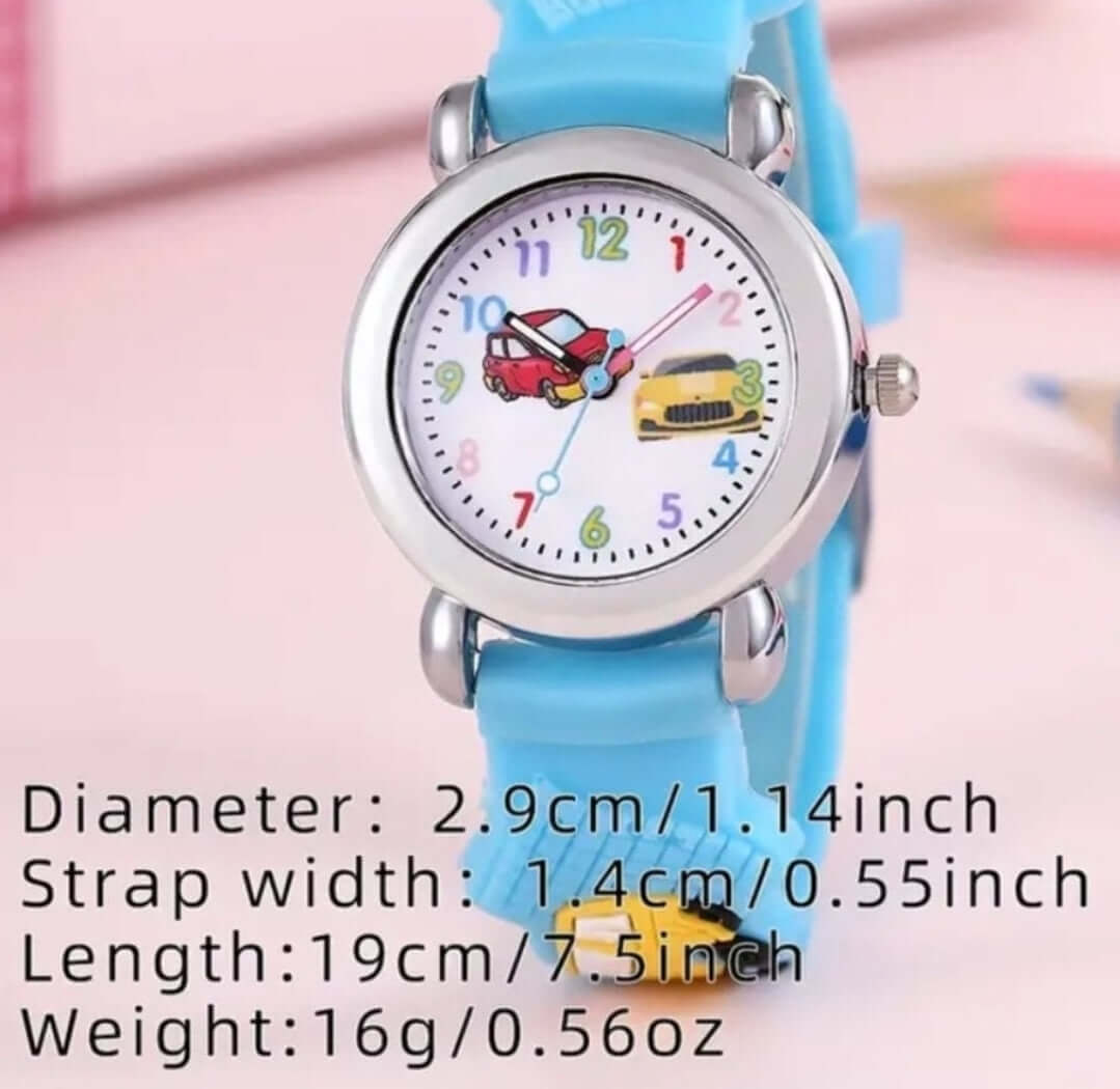 Child's jewellery blue car silicone watch