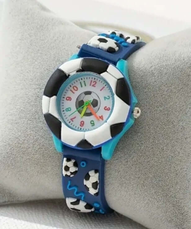 Child's jewellery blue football silicone watch