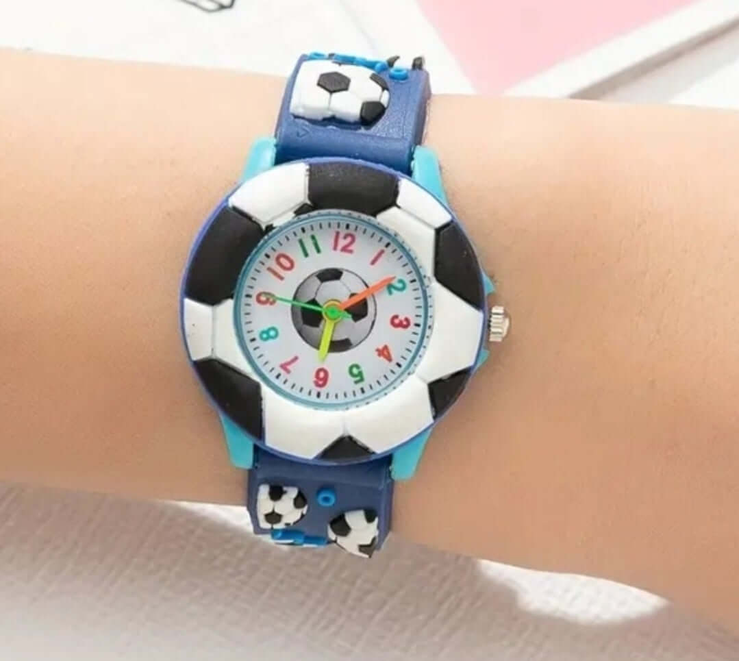 Child's jewellery blue football silicone watch