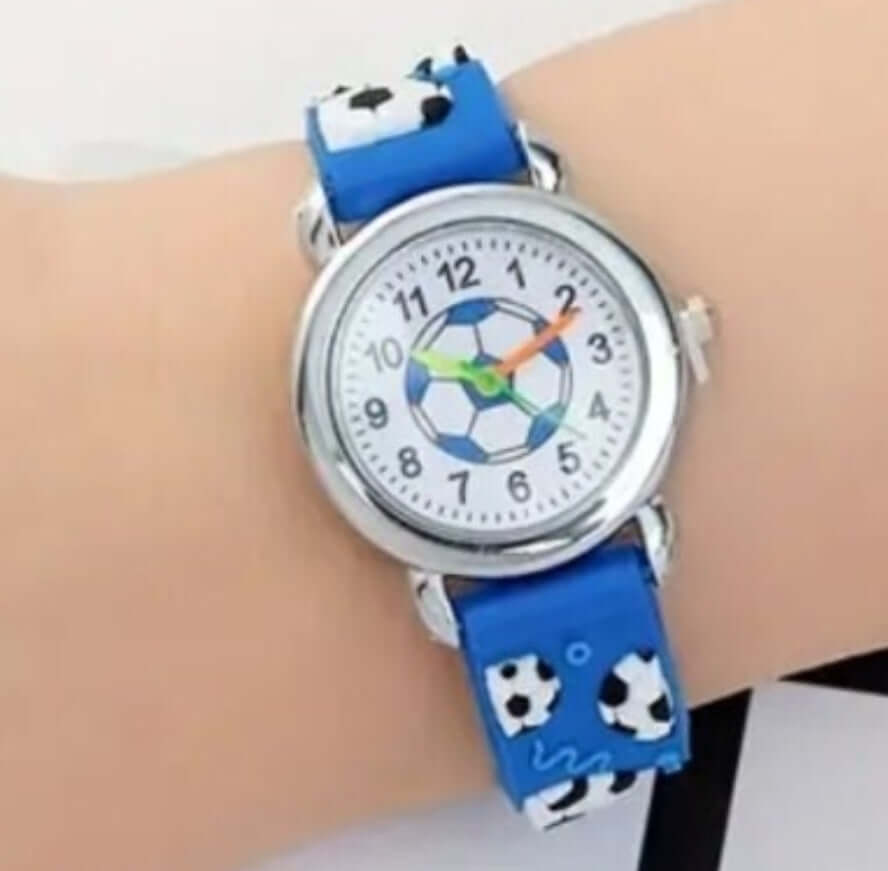 Child's jewellery blue football silicone watch