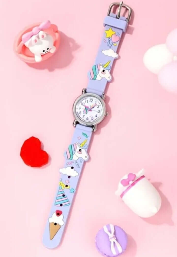 Child's jewellery purple unicorn silicone watch