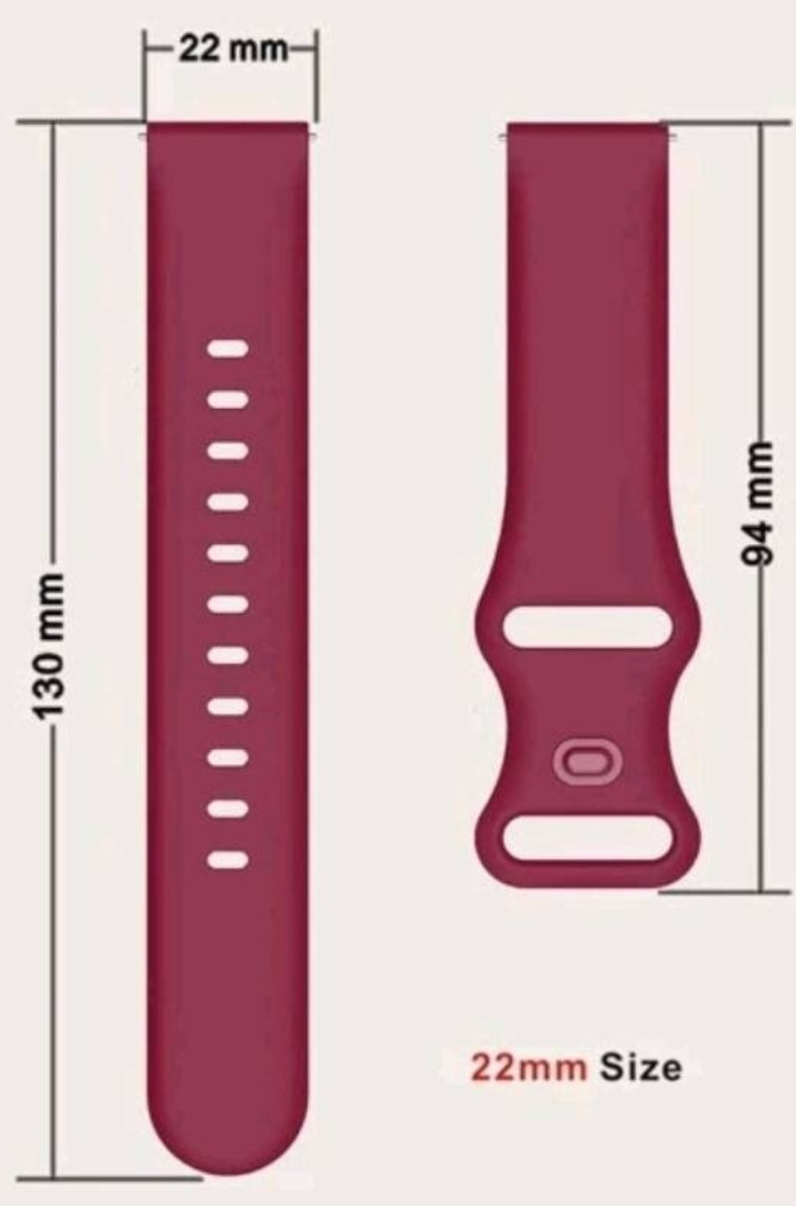 Watch Strap - silicone burgundy