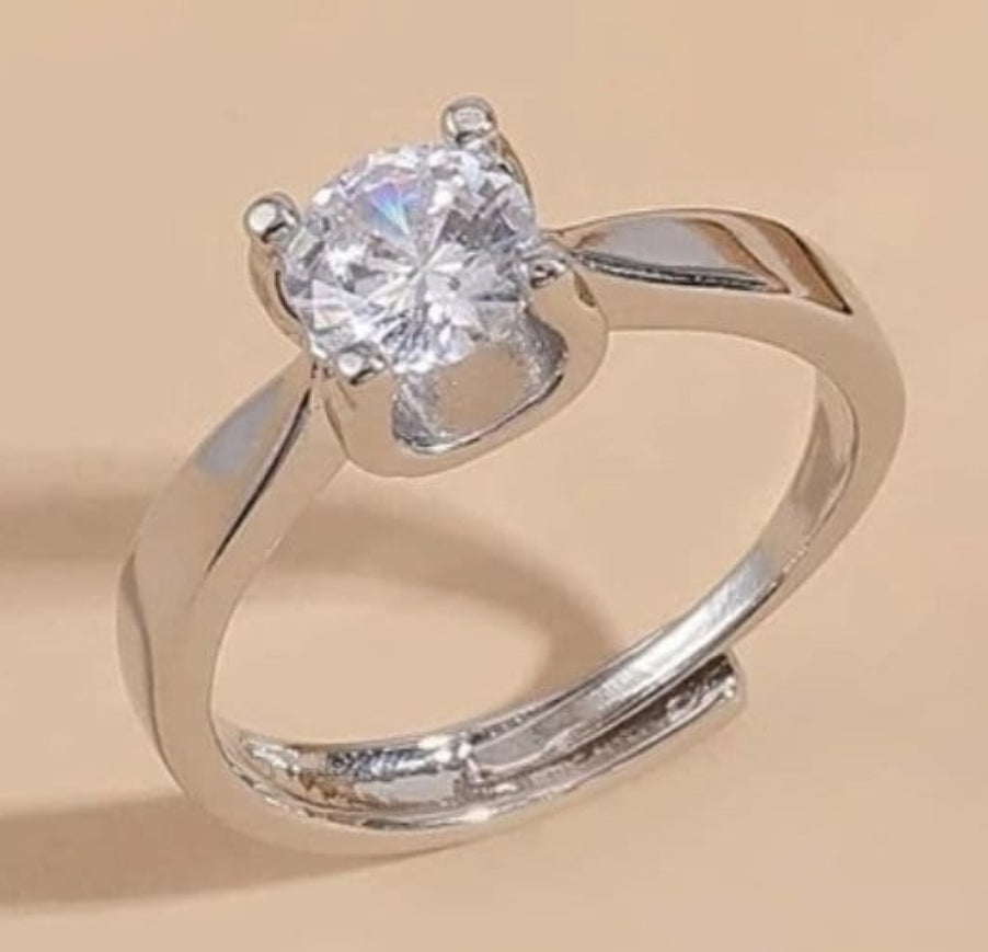 Rings (adjustable) - Silver - twisted heart