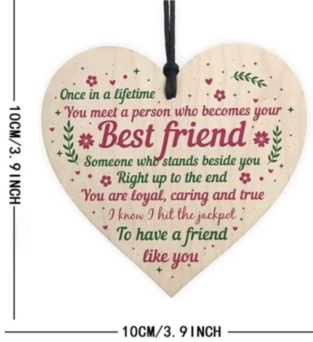 Plaque - best friends wooden heart