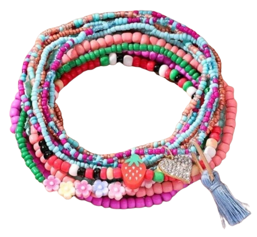 Jewellery - anklet set - bright beaded (12)