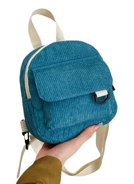 Bag - Backpack - blue corduroy