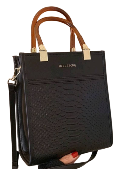 Bag - Handbag - Luxury Black snakeskin