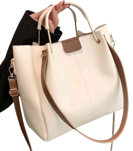 Bag - Handbag - two tone leather
