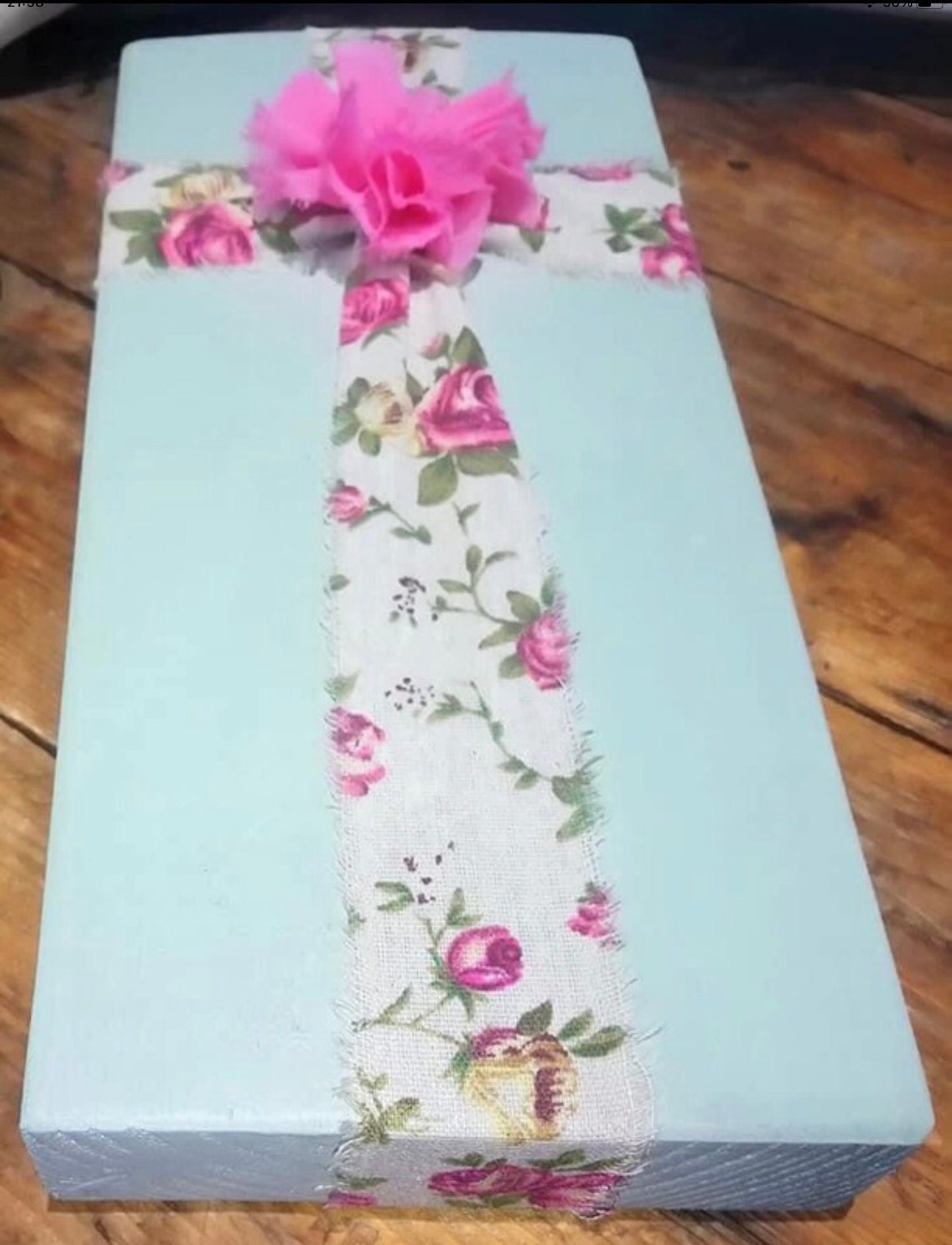 Ornament - Wooden floral Cross