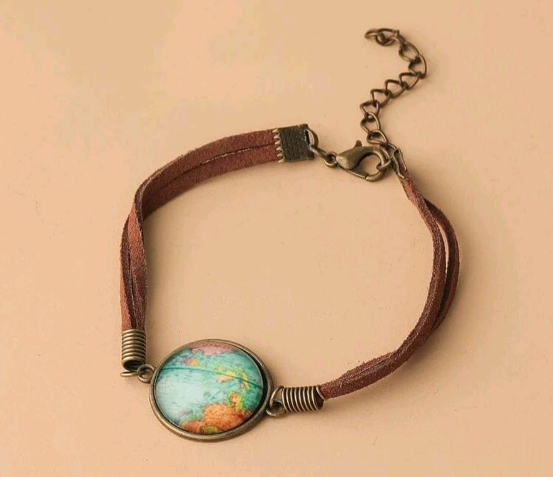 unisex world map missionary bracelet