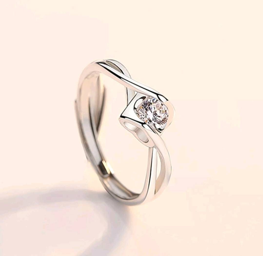 Rings (adjustable) - Silver - twisted heart