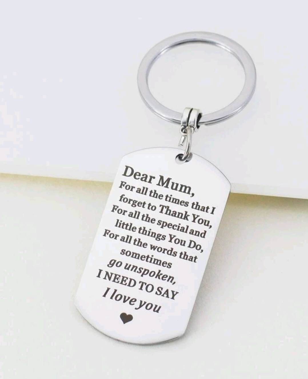 Keyring - mother's day gift (with silver heart charm)
