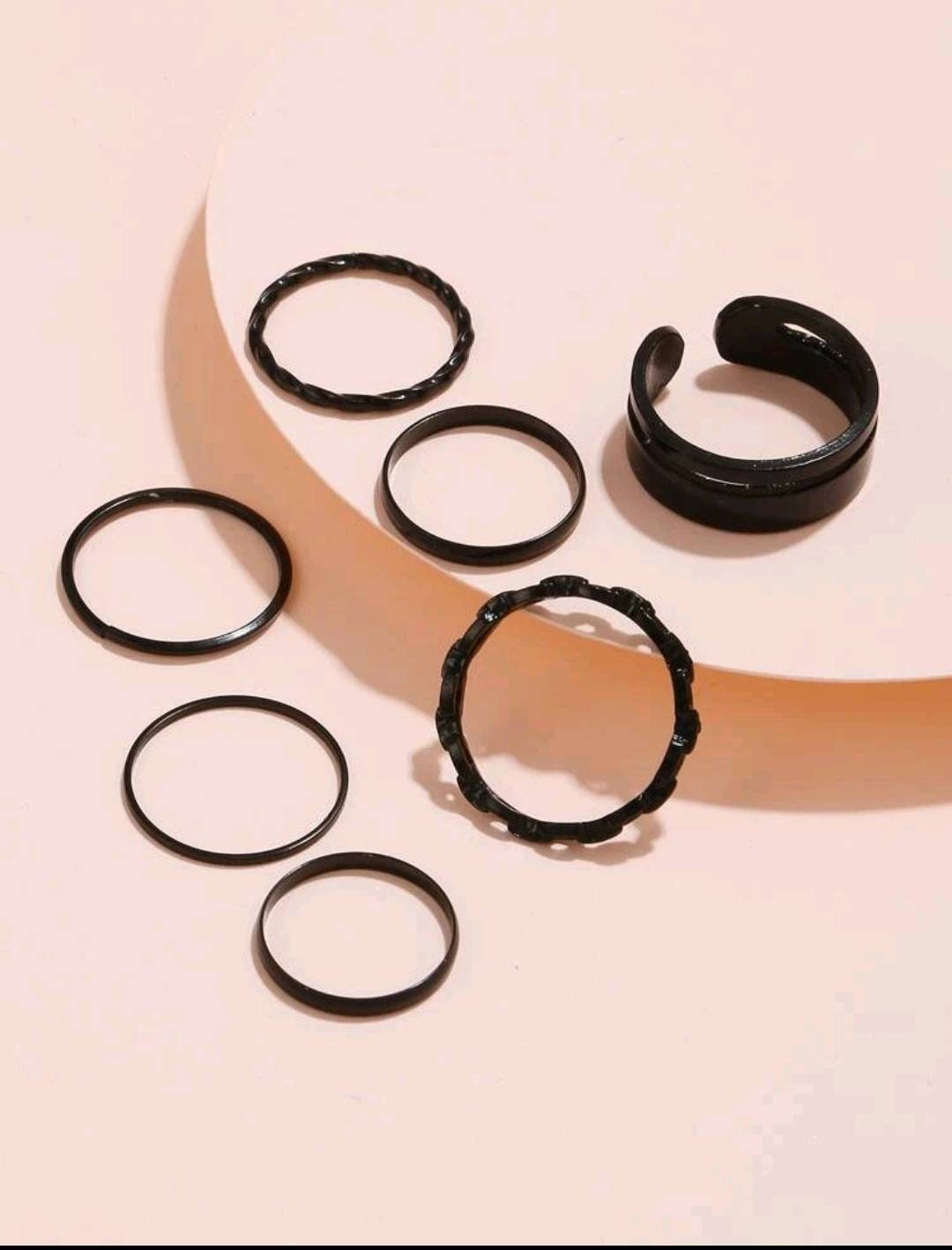 Rings Set - stackable black (7)