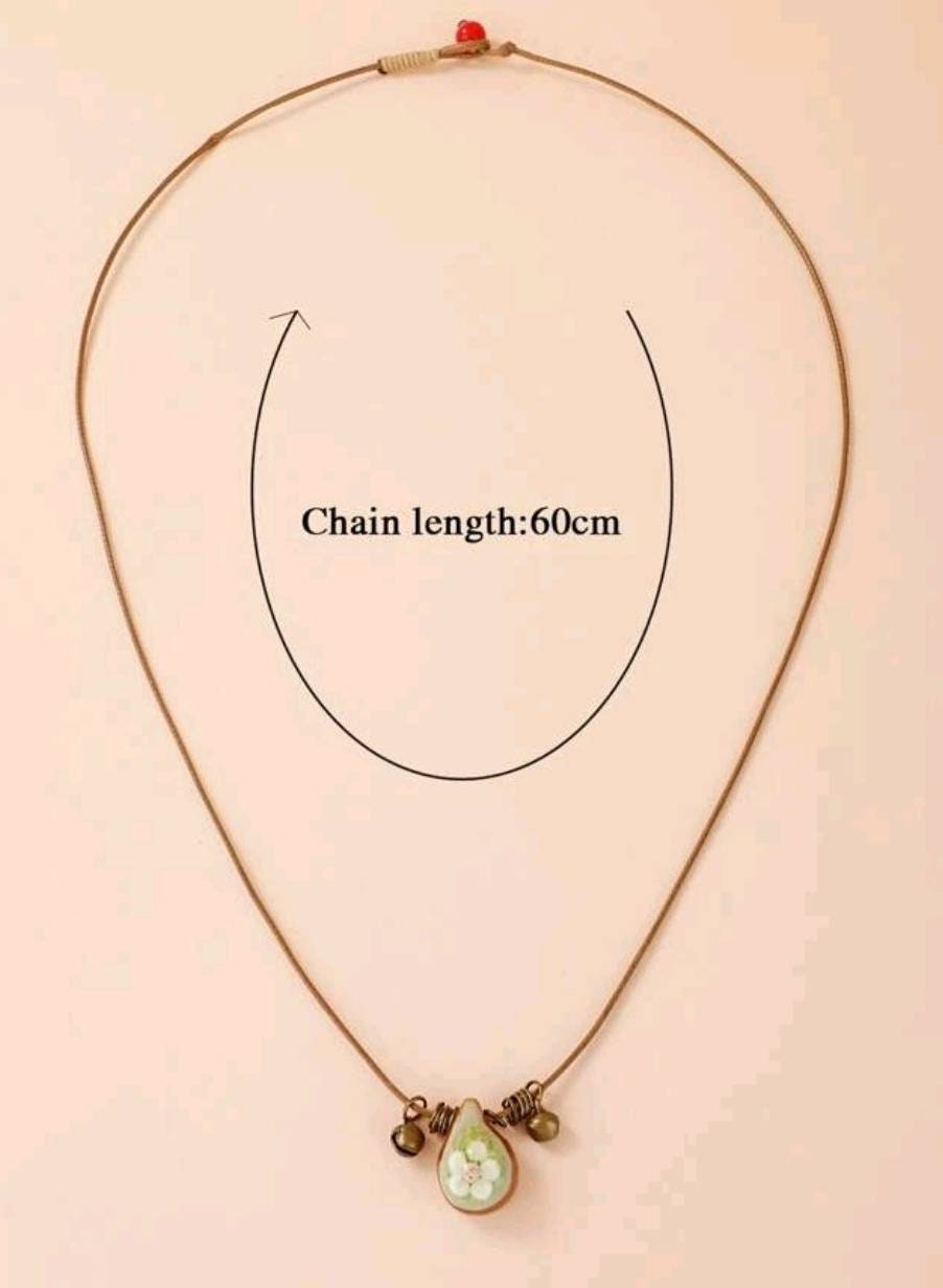 Necklace - floral stone charm