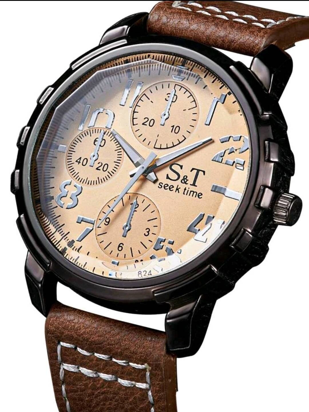 Watch - black brown quartz