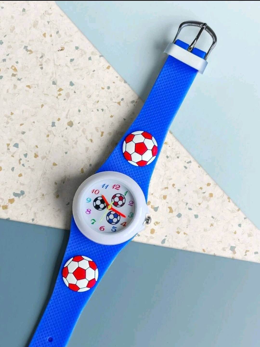 Child's jewellery blue football silicone watch
