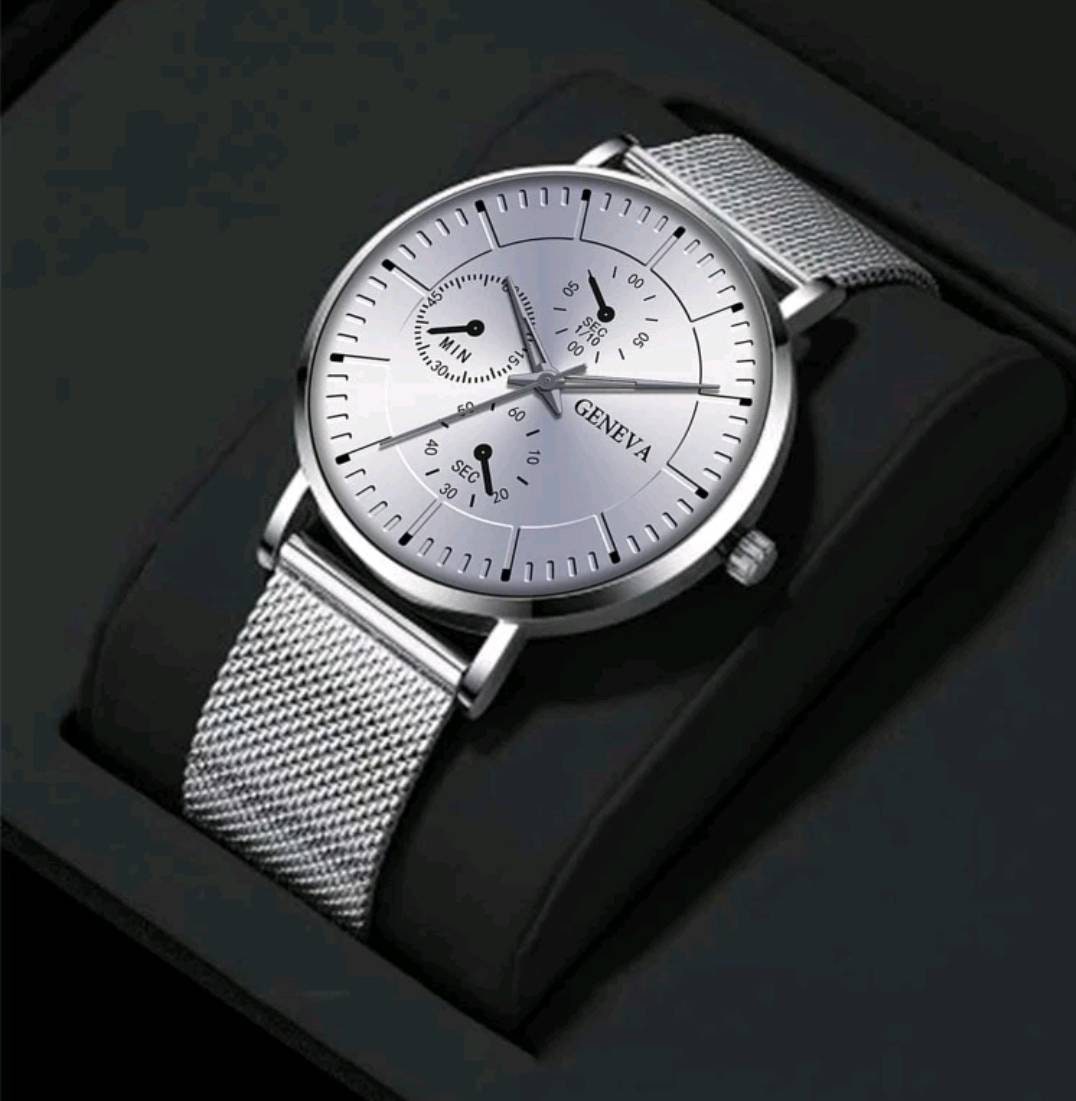 Watch - silver mesh quartz