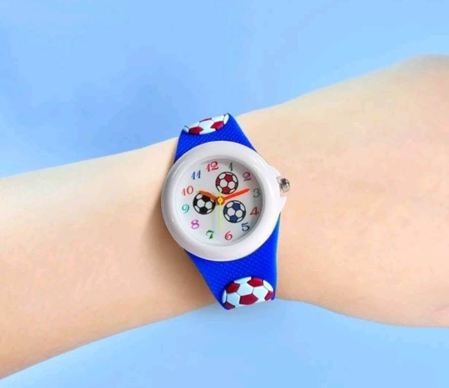 Child's jewellery blue football silicone watch