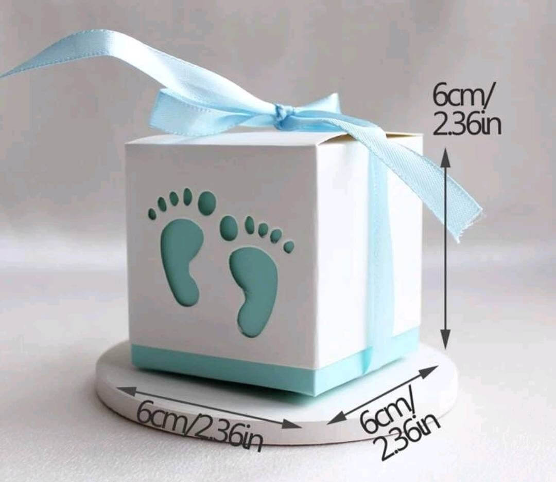 baby shower blue boy feet favour boxes