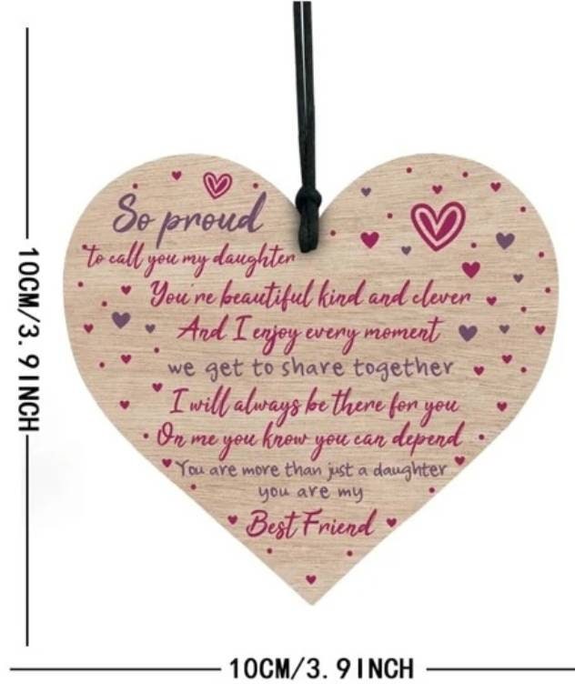 Plaque - daughter wooden heart