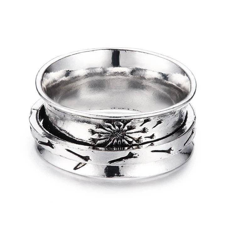 Spinner Ring (O P Q U) - dandelion spinner