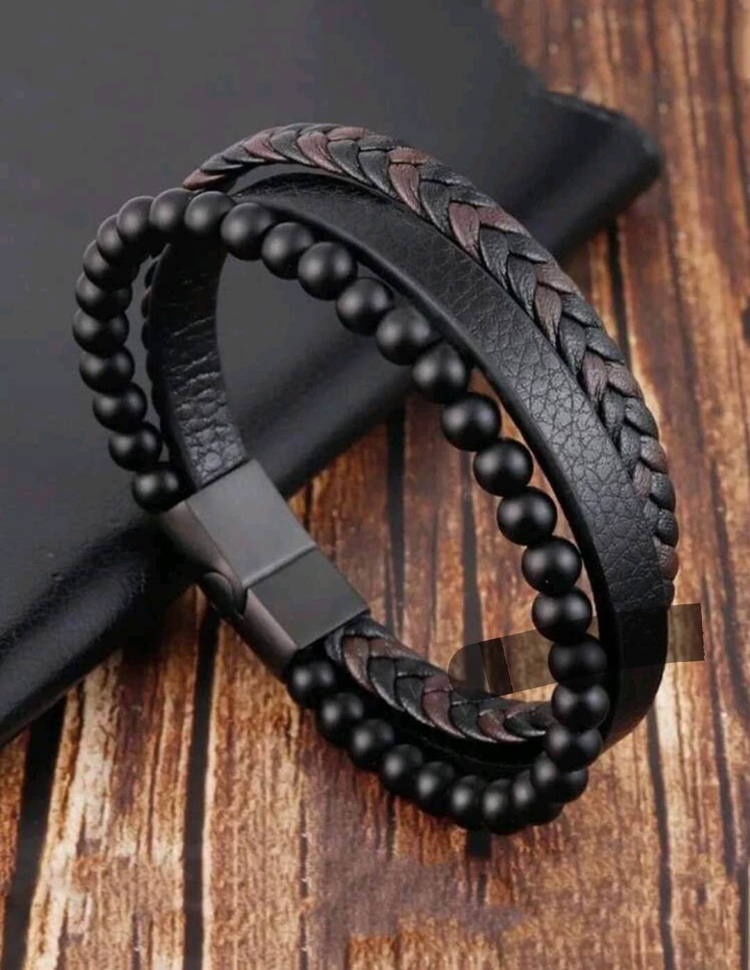 Men's Jewellery - two tone black brown unisex braided bracelet