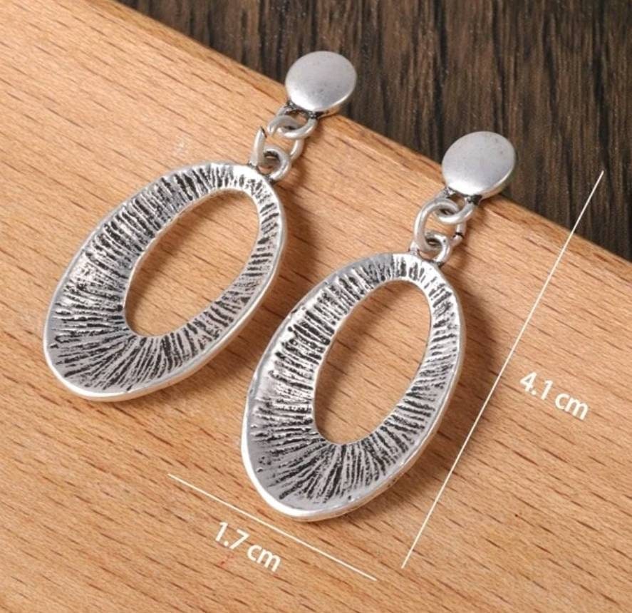 Necklace Set - Silver oval