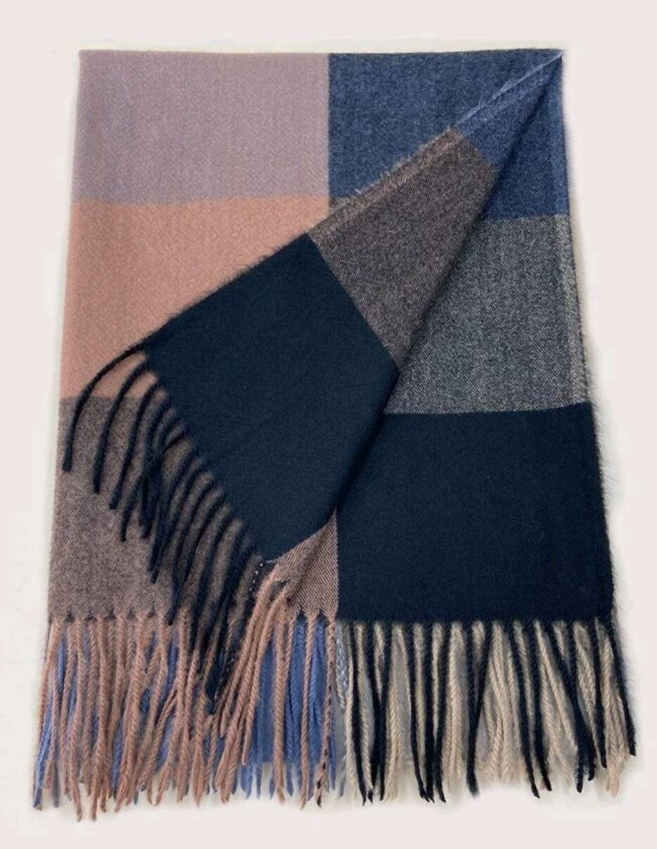 Scarf - pink blue plaid