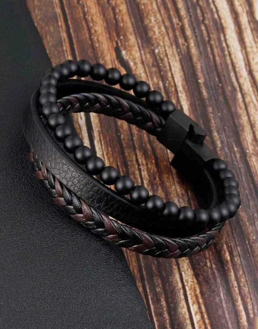 Men's Jewellery - two tone black brown unisex braided bracelet