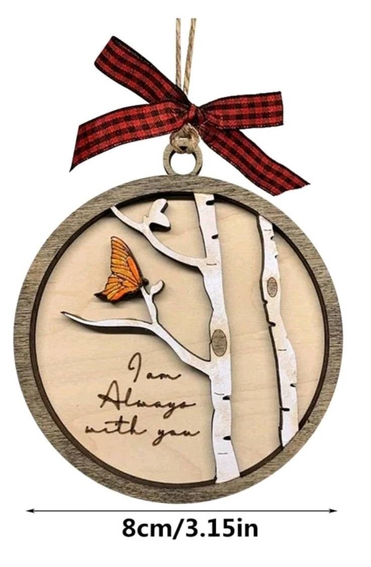 Plaque - wooden grief butterfly