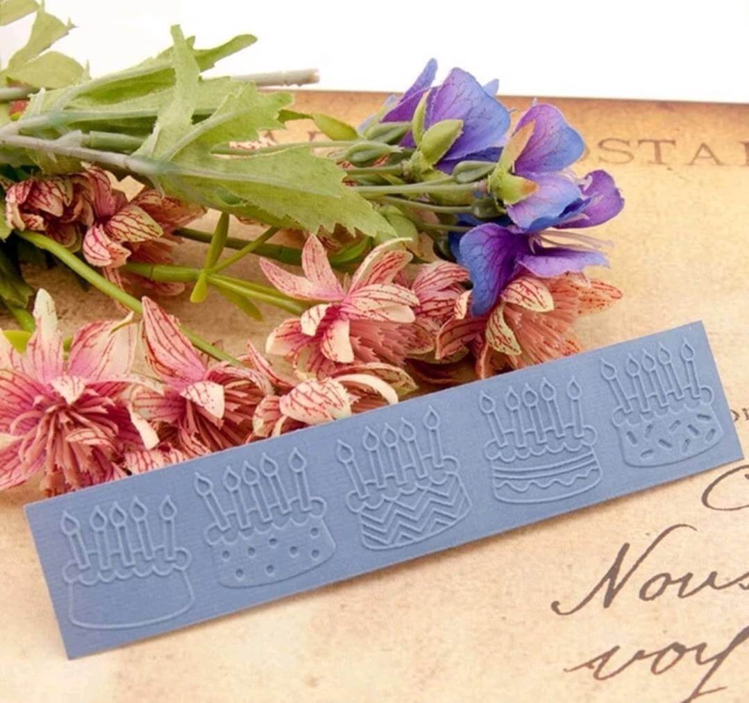 embossing folder - birthday cake