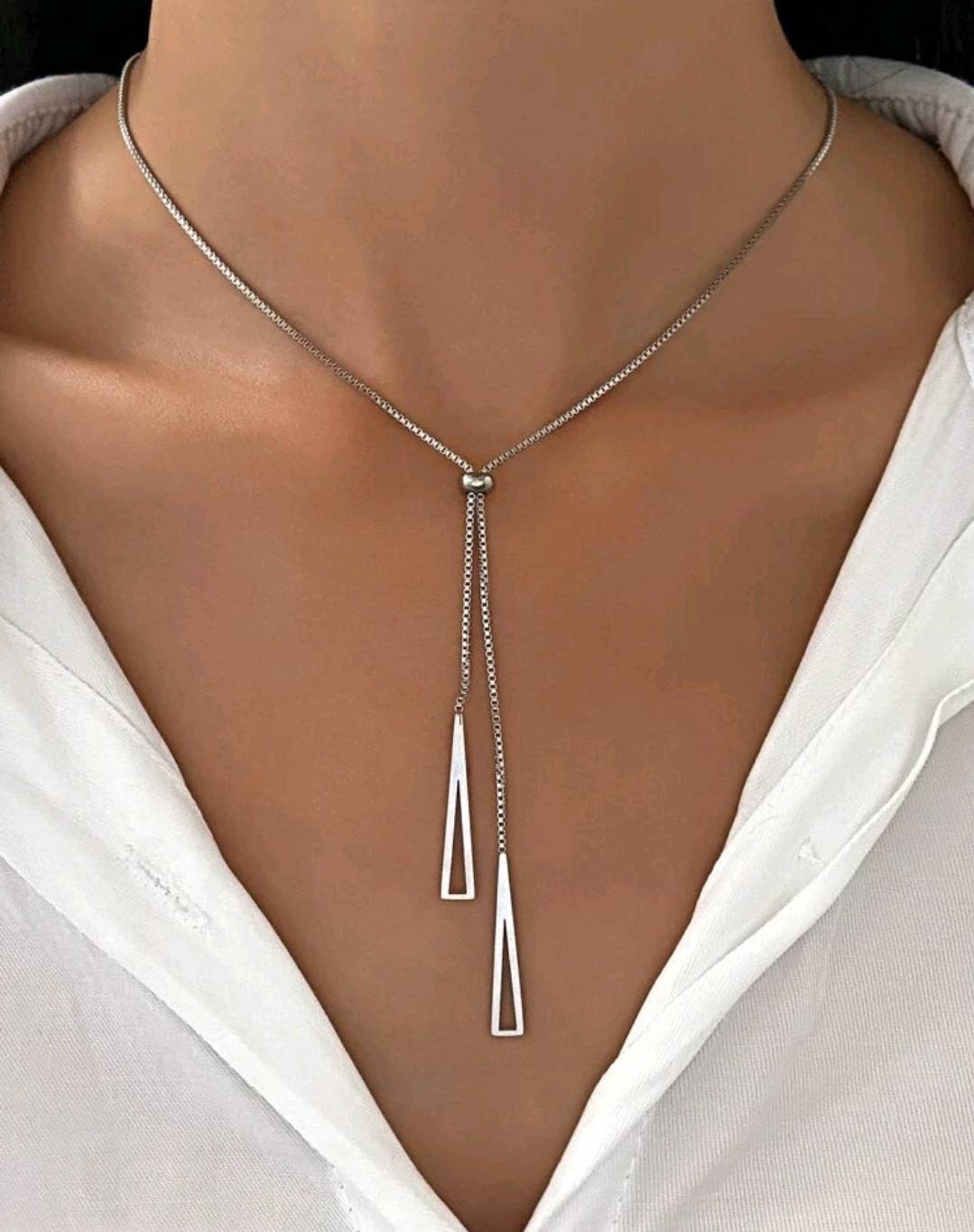Necklace - silver lariat
