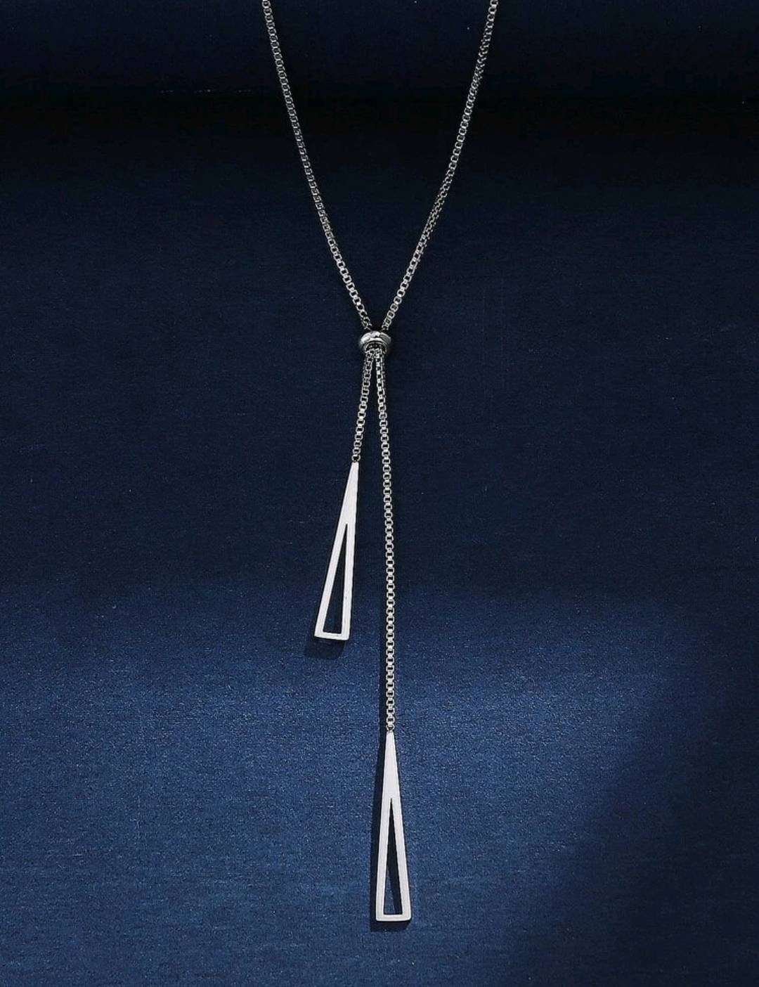 Necklace - silver lariat