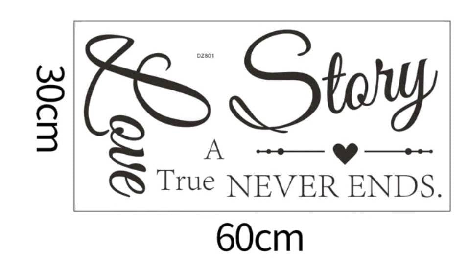 Wall Decal - a true love story never ends