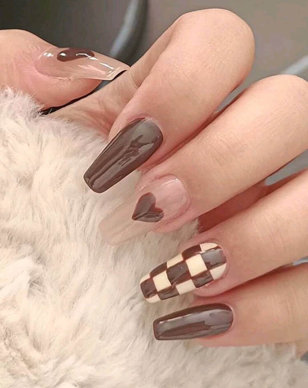 Nails - almond heart