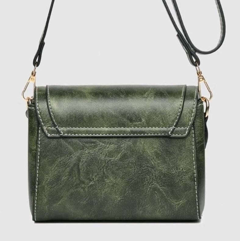 quirky green leather shoulder bag