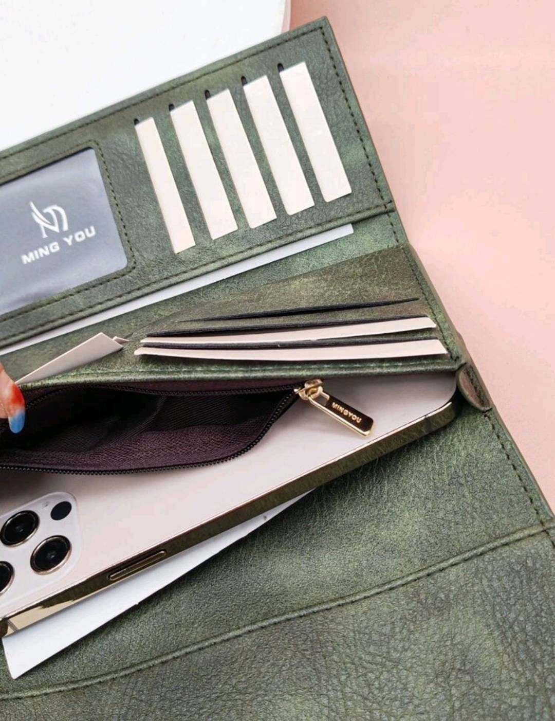 Purse - green leather